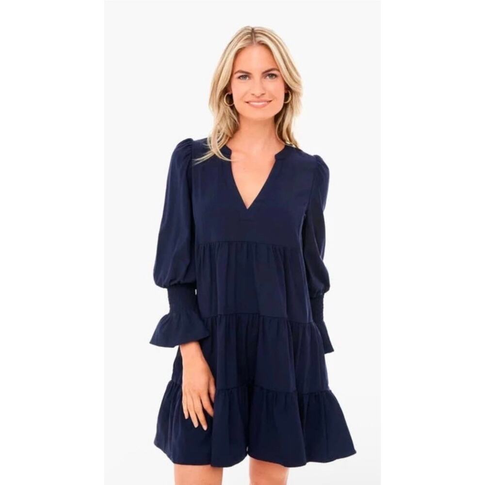 Tuckernuck Pomander Place Kenzo Dress Navy Cotton Poplin XXL